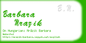 barbara mrazik business card